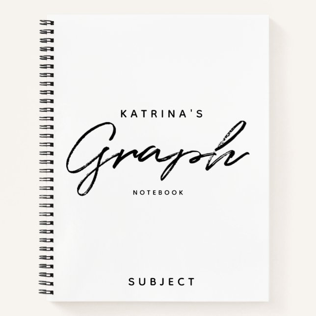 Cuaderno Gráfico de escritura Minimalista moderna en blanco (Anverso)