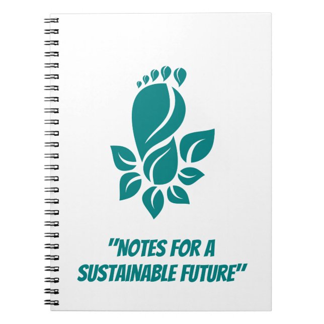 Cuaderno Gráfico de huella de hoja verde ecológico (Frente)