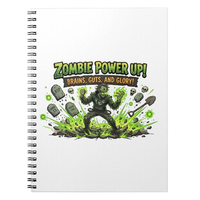 Cuaderno Gráfico de jugador de poder zombie (Frente)