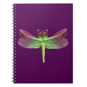 Cuaderno Gráfico de libélula botánica Pétalo Púrpura