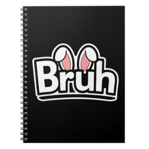 Cuaderno Gráfico de meme lindo de orejas de conejo Bruh