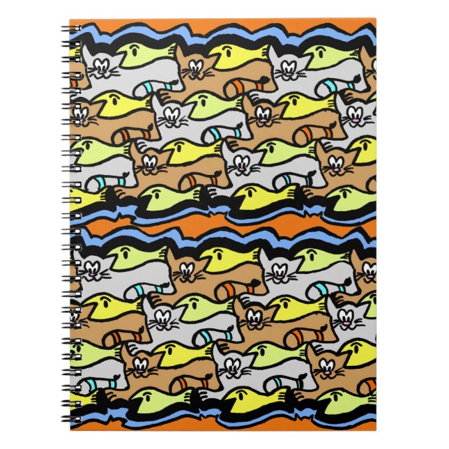 Cuaderno gráfico de Personalizado de gatos y peces (Frente)