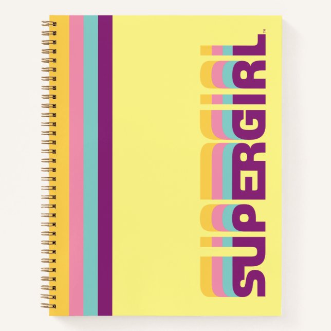 Cuaderno Gráfico de selección de color retro superchica (Anverso)