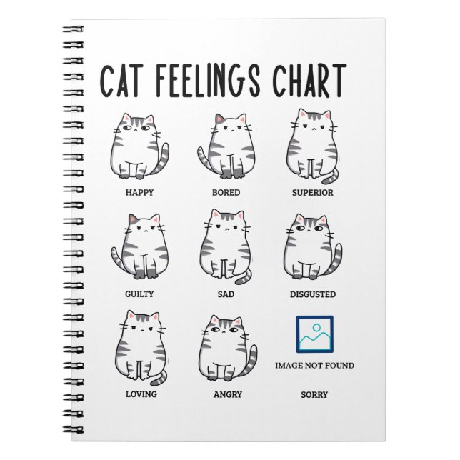 Cuaderno Gráfico de sentimientos de gato (Frente)