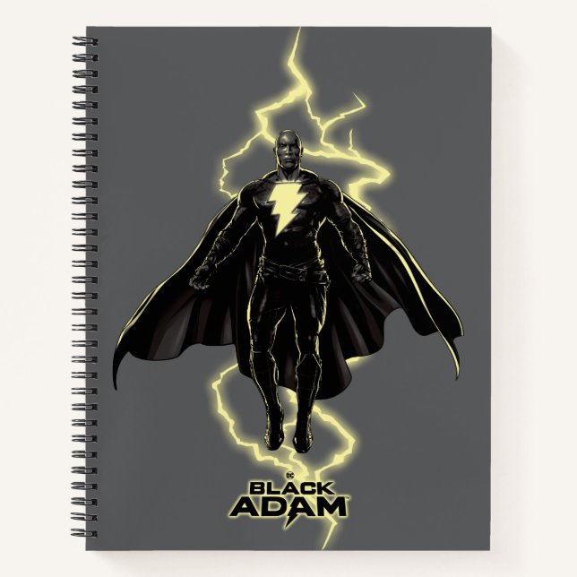 Cuaderno Gráfico de silueta Black Adam Lightning (Anverso)