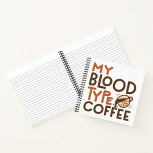 Cuaderno Gráfico de tipo de sangre de café para regalo de a