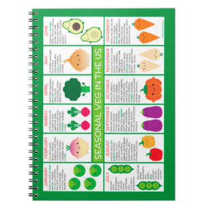 Cuaderno Gráfico de verduras estacionales de EE.UU.