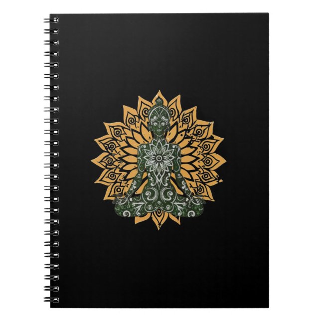Cuaderno Gráfico de Yoga Lotus Pose Zen (Frente)