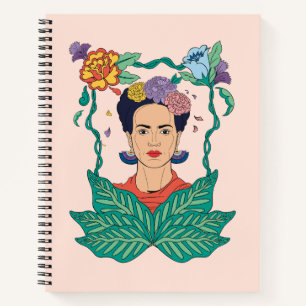 Cuaderno Gráfico del marco floral de Frida Kahlo