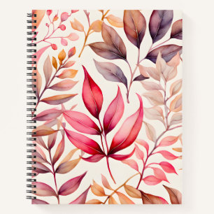 Cuaderno gráfico en espiral de arte botánico color