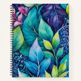 Cuaderno gráfico en espiral de arte botánico color