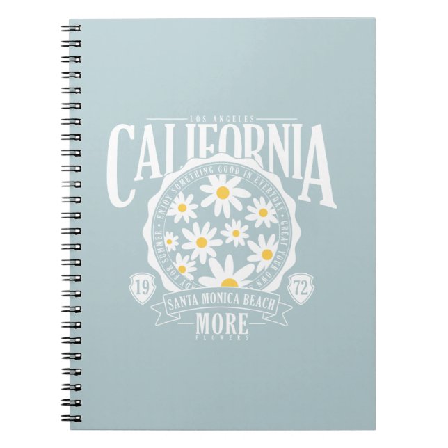 Cuaderno Gráfico floral de Los Ángeles California (Frente)