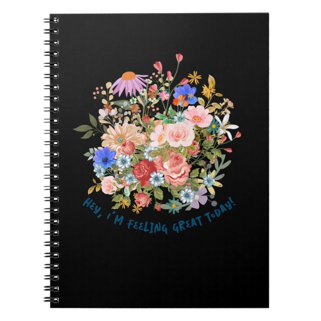 Cuaderno Gráfico floral y eslogan (Frente)