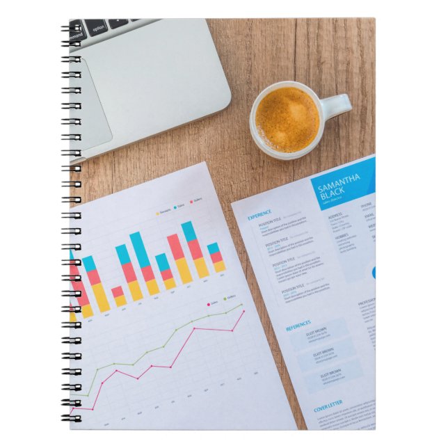 Cuaderno Gráfico gráfico de datos financieros (Frente)