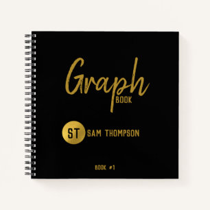Cuaderno Gráfico monográfico personalizado en negro y oro