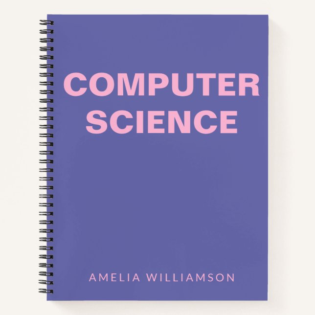 Cuaderno Gráfico morado de escuela personalizada de ciencia (Anverso)