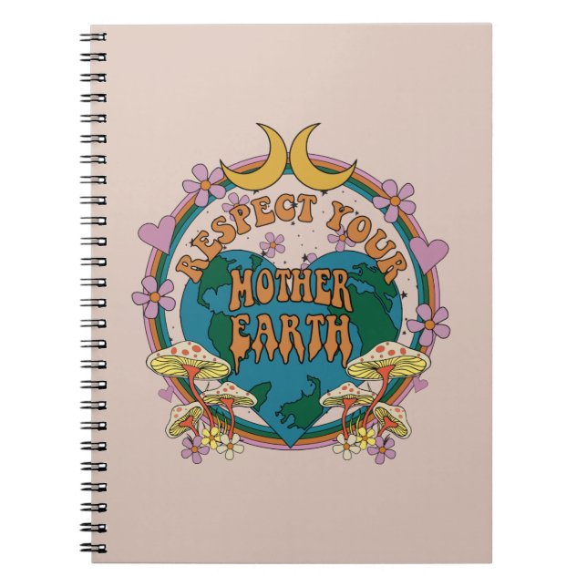 Cuaderno Gráfico retro madre tierra de 70 (Frente)