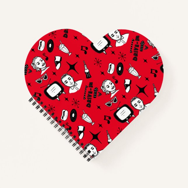 Cuaderno Gráficos nostálgicos de estilo del Pop retro de lo (Anverso)