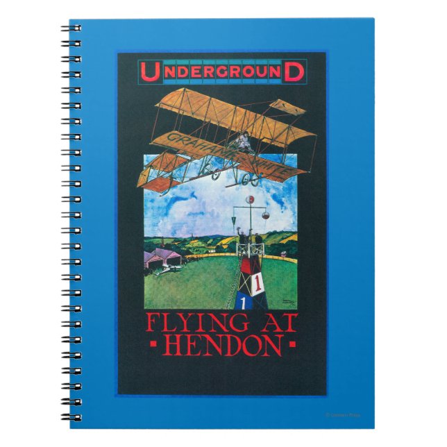Cuaderno Grahame-Blanco y Poster del avión sobre el aeródro (Frente)