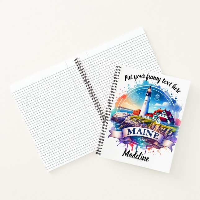 Cuaderno Gran acuarela de faro costero (Interior)