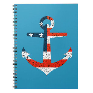 Cuaderno Gran Anclaje de Bandera de Estados Unidos