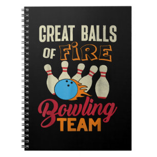 Cuaderno Gran Balls Fire Bowling Team Shirt Funny Vintage