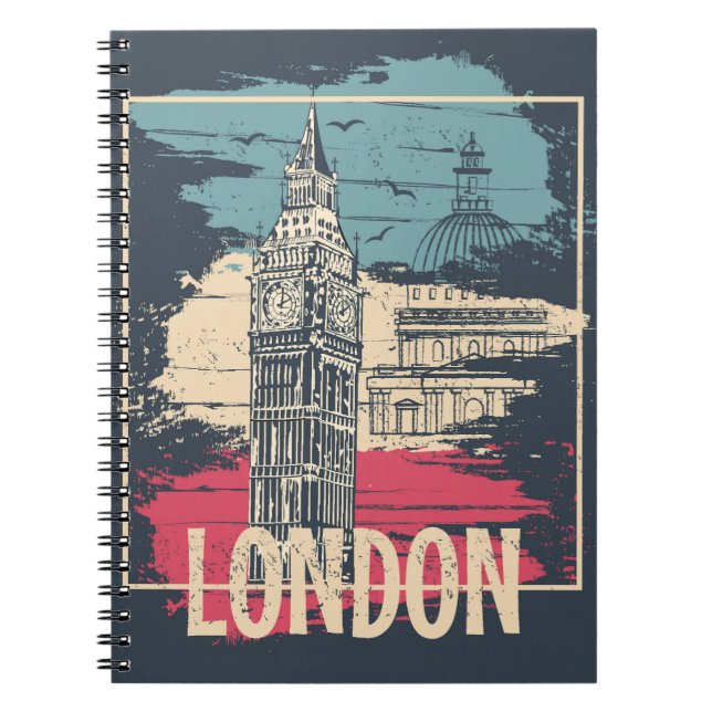Cuaderno Gran Ben de Londres: Poster de tipografía (Frente)