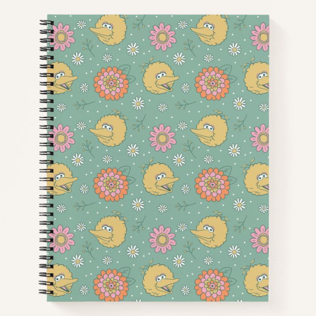 Cuaderno Gran Bird | Patrón floral de buenos vibraciones (Anverso)