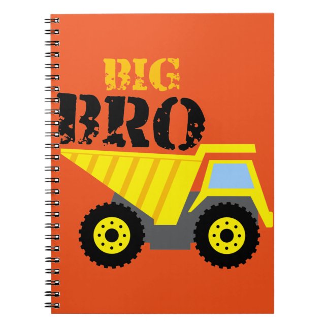 Cuaderno Gran Bro Construcción Camión de volquete amarillo (Frente)