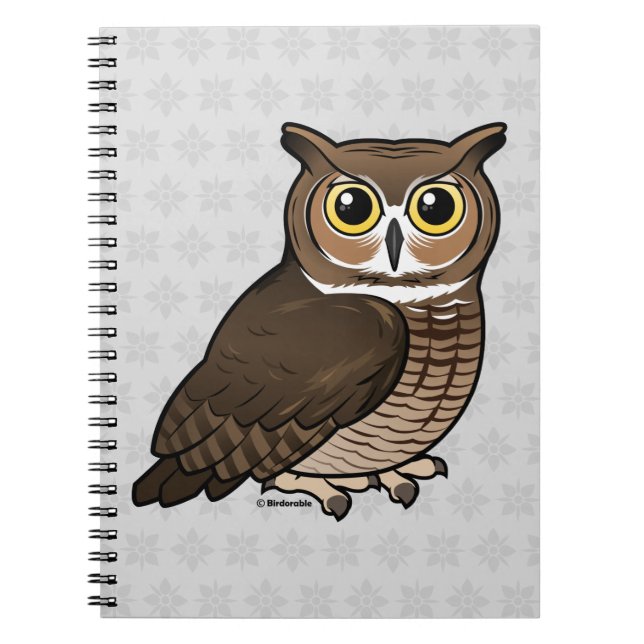 Cuaderno Gran búho de cuernos (Frente)