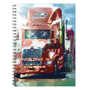 Cuaderno Gran Camión Rojo Pesado para Camioneros y Amantes