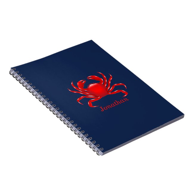 Cuaderno Gran Cangrejo Rojo con fondo azul en la escuela (Lado Derecho)