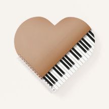 Gran Corazón de Piano Marrón Cute