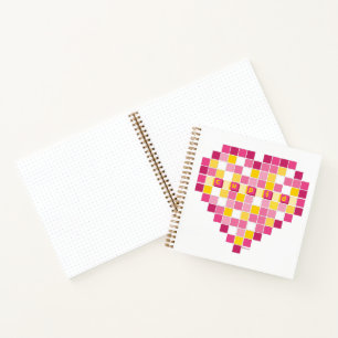 Cuaderno Gran Corazón de Pixel Cupido