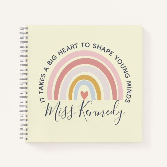 Cuaderno Gran corazón para moldear el rosa de la profesora  (Anverso)