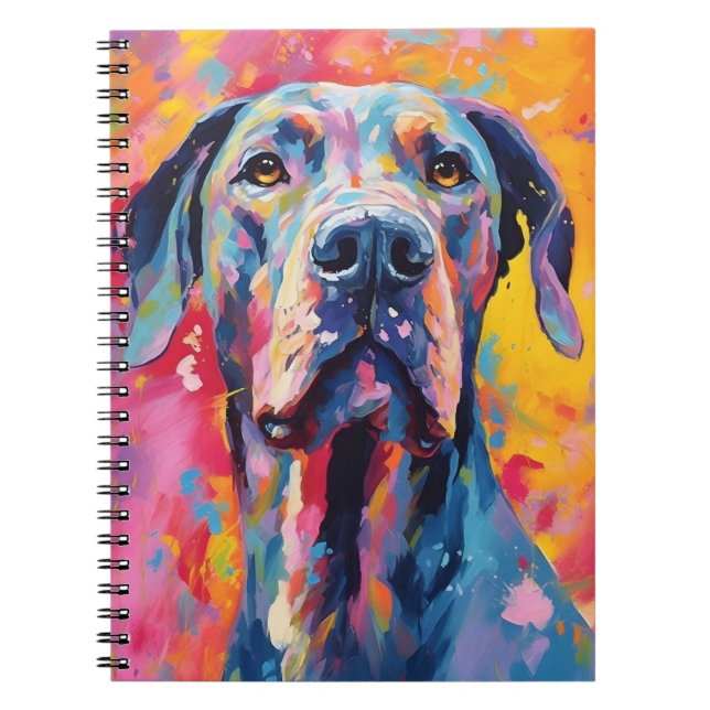 Cuaderno Gran danés colorido (Frente)