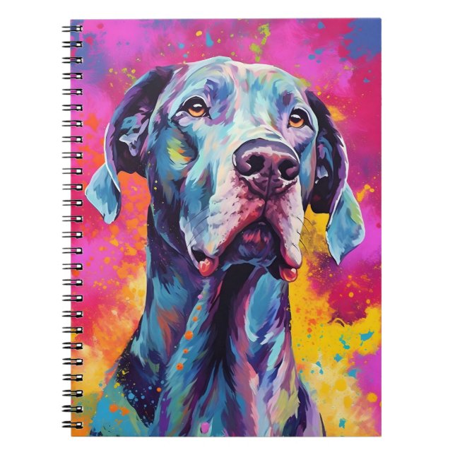 Cuaderno Gran danés colorido (Frente)