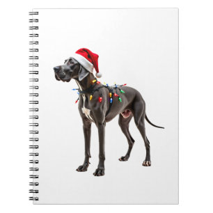 Cuaderno Gran Danés Fiesta de Navidad Luz (2)