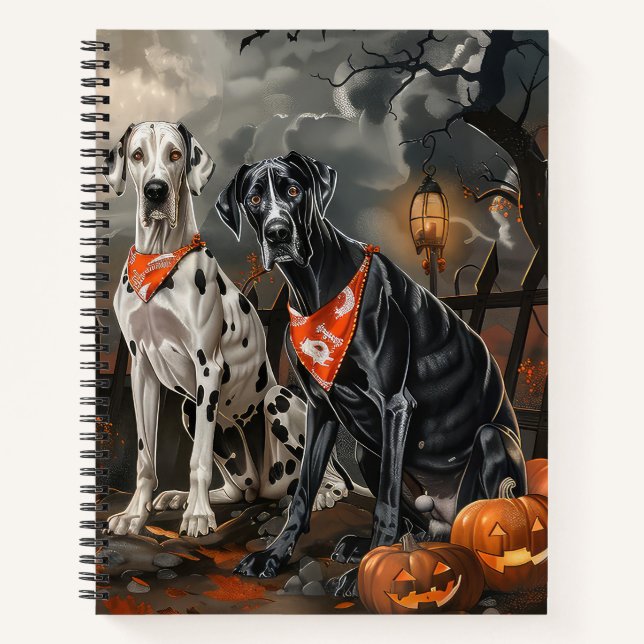 Cuaderno Gran Danés Halloween Espeluznante (Anverso)