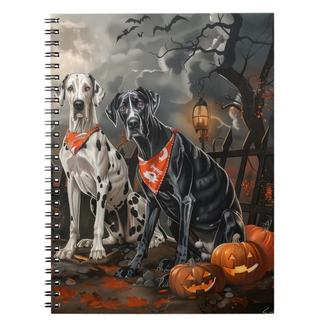 Cuaderno Gran Danés Halloween Espeluznante (Frente)