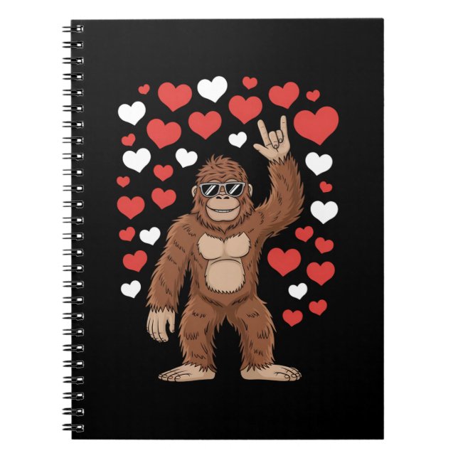 Cuaderno Gran Día de San Valentín Funny Hearts Sasquatch (Frente)