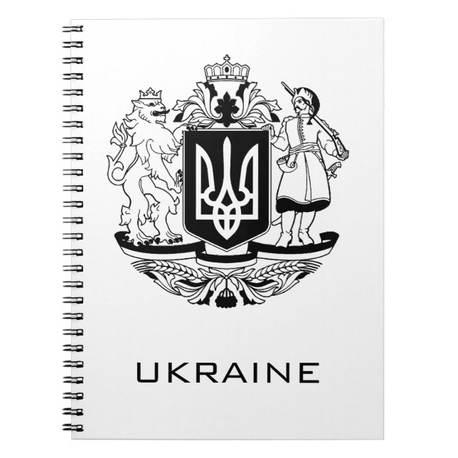 Cuaderno Gran Escudo de Armas de Ucrania Arte Monocromo Ref (Frente)