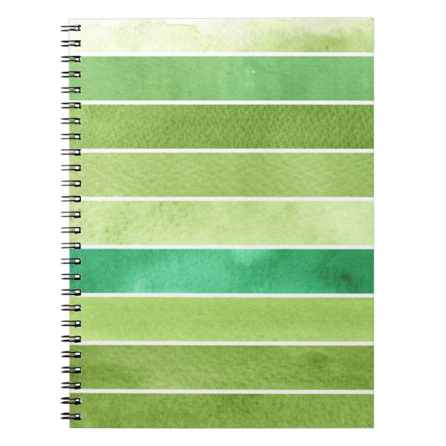 Cuaderno gran fondo verde de la acuarela - acuarela (Frente)