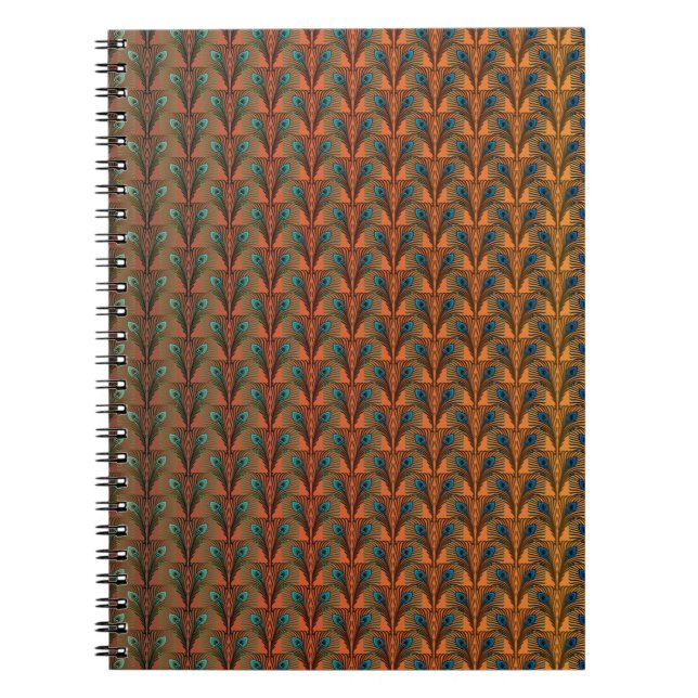 Cuaderno Gran Gatsby Feathers diseño de estilo deco (Frente)