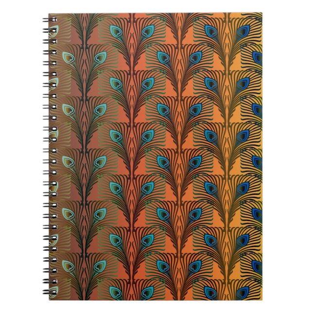Cuaderno Gran Gatsby Feathers diseño de estilo deco (Frente)