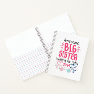 Cuaderno Gran hermana en 2024 esperando a su hermano Recién