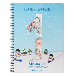 Cuaderno Gran libro de invitados de fotos de hielo de invie