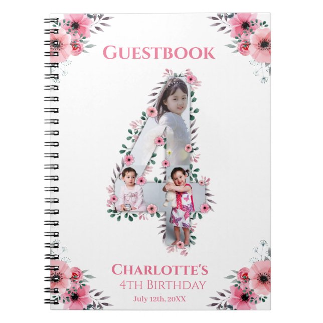 Cuaderno Gran libro de invitados para Chicas de cumpleaños  (Frente)