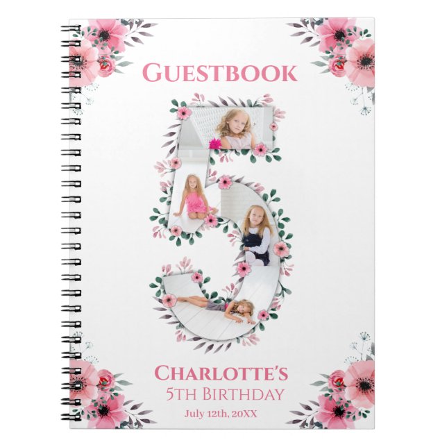 Cuaderno Gran libro de invitados para Chicas de cumpleaños  (Frente)