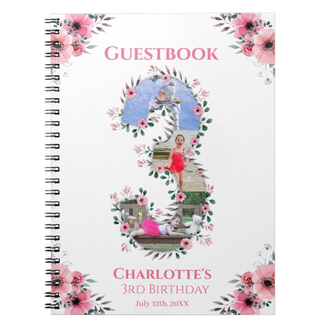 Cuaderno Gran libro de invitados para Chicas de cumpleaños  (Frente)